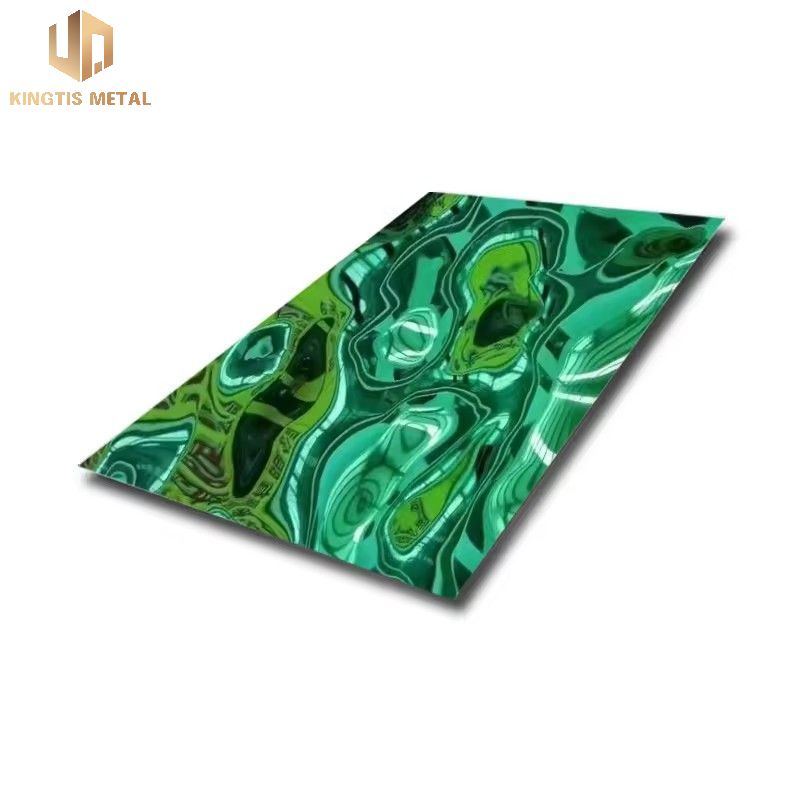 Decorative Wall Panels Large Ripple Light Green Water Ripple Stamped Stainless Steel Color Sheet