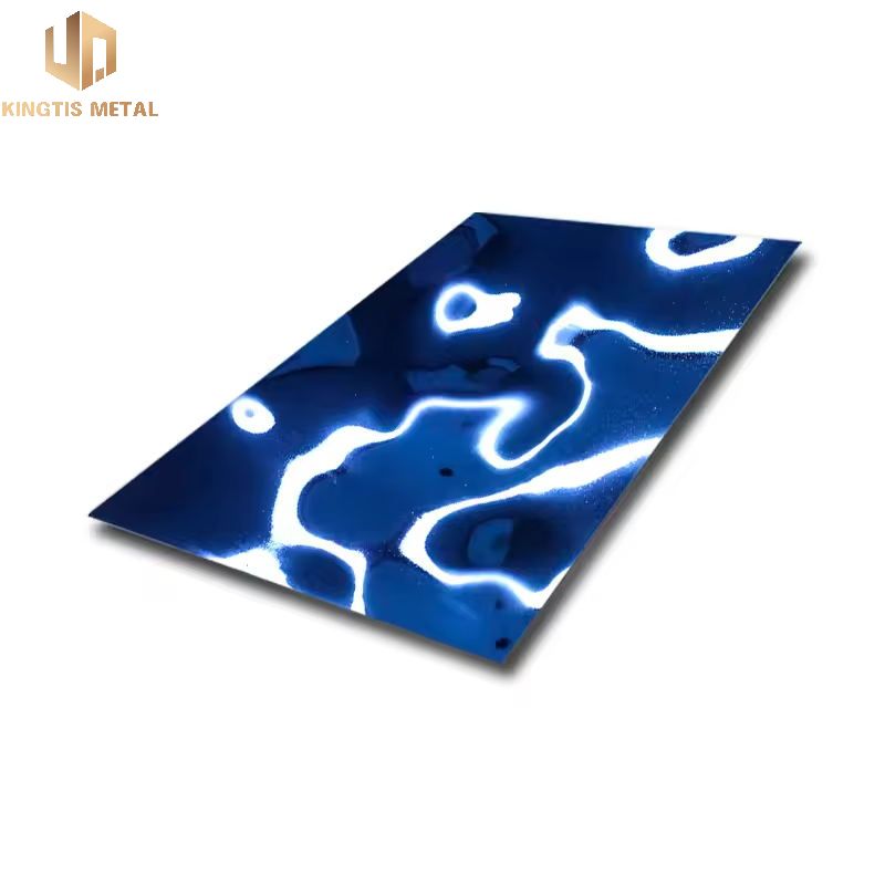 Large Ripple Dark Blue  Water Ripple Stamped Stainless Steel Sheet