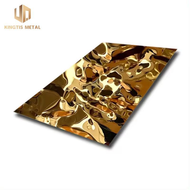 Large Ripple Gold Water Ripple Stamped Stainless Steel Sheet