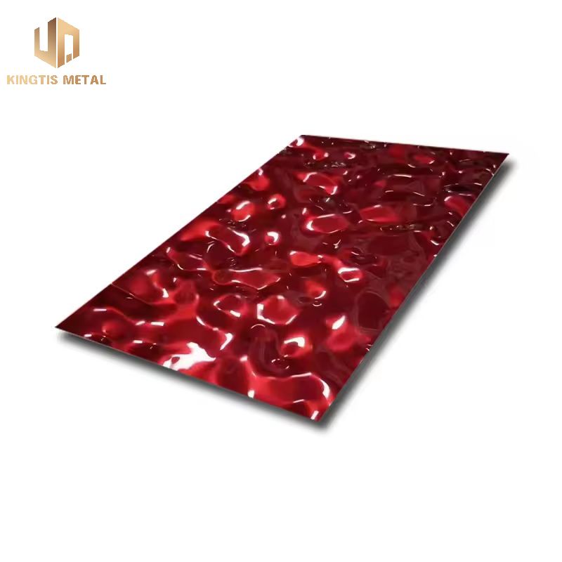 Medium Ripple Red Water Ripple Stamped Stainless Steel Sheet