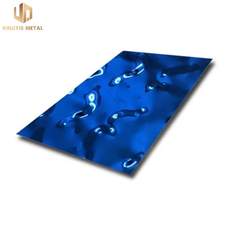 Medium Ripple Dark Blue Water Ripple Stamped Stainless Steel Sheet