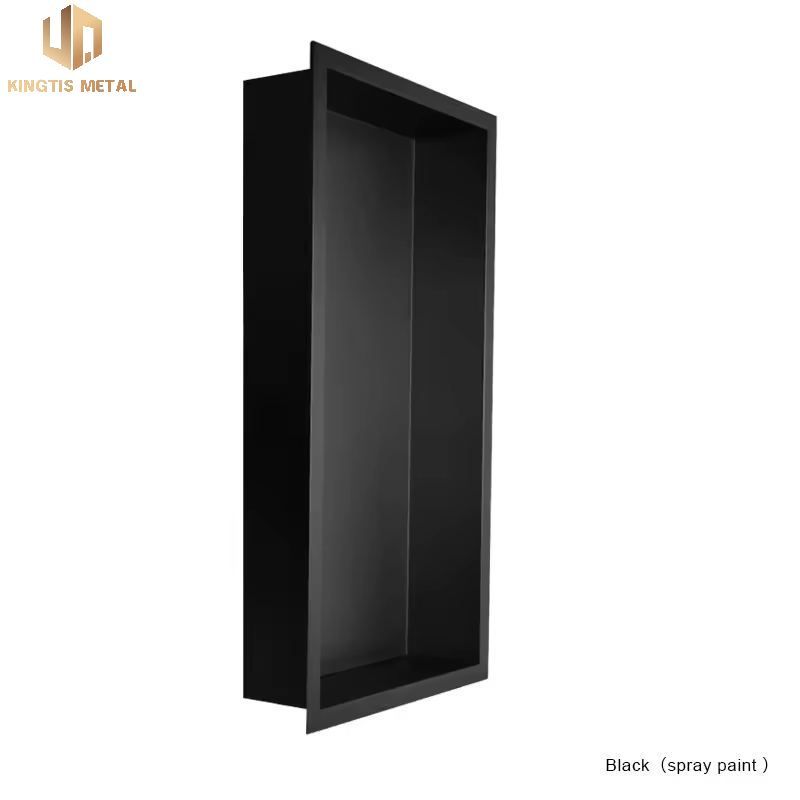 Stainless Steel Rectangular One Box Spray Paint Black Shower Niche