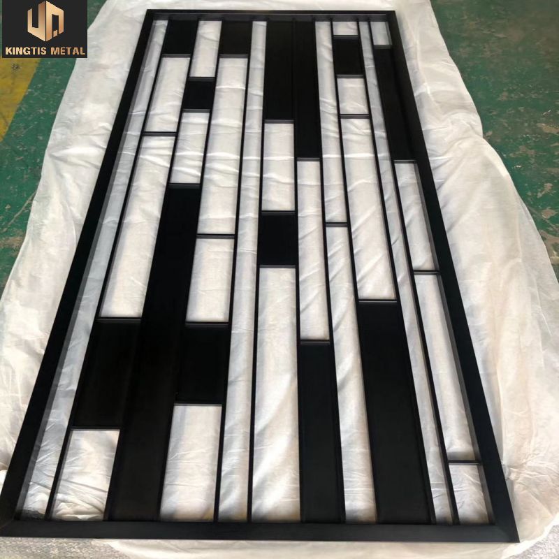 New Design Stainless Steel Black Sandblasted Mirror Screen Partition Series