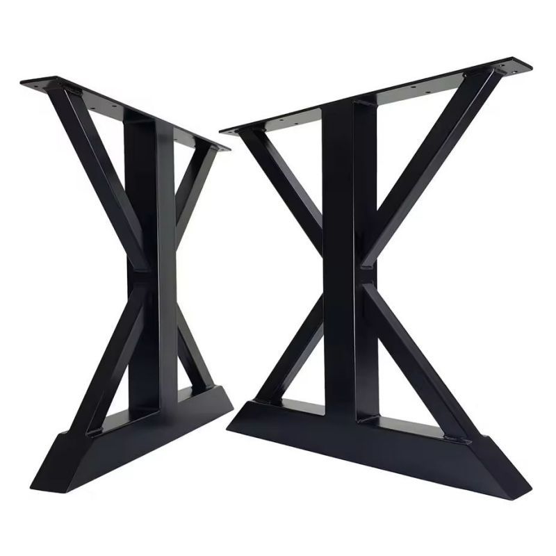 Triangular Design Black Spray Paint Metal Cast Iron Steel Furniture Base Table Legs