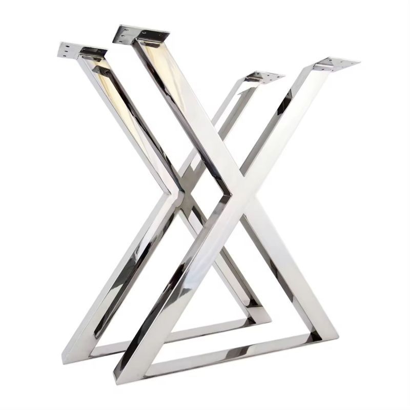 Metal Furniture Rectangles Trapezoids Office Bar Restaurant Coffee Stainless Steel Dining Table Legs